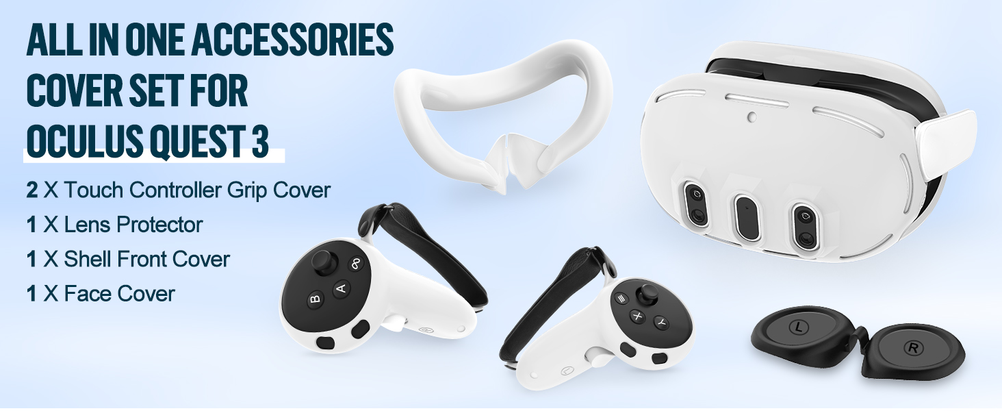 Amazon.com: Silicone Cover Set Compatible with Meta Oculus/Quest 3 Amazon.com: Silicone Cover Set Compatible with Meta Oculus/Quest 3